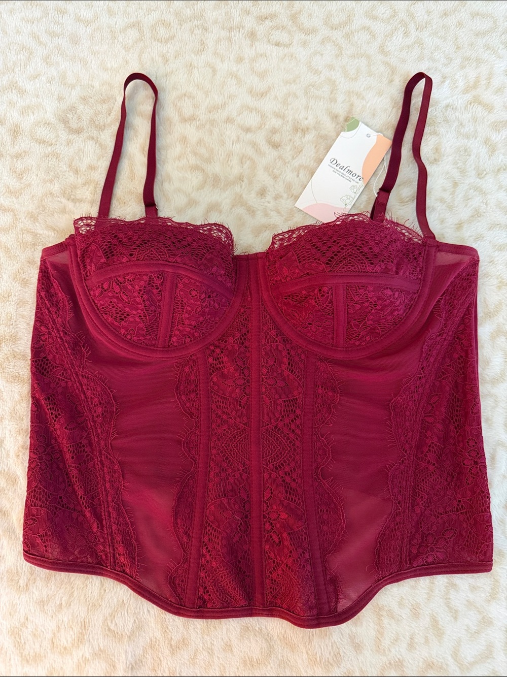 Dealmore Corset Lacy Corset Top Size Large NWT